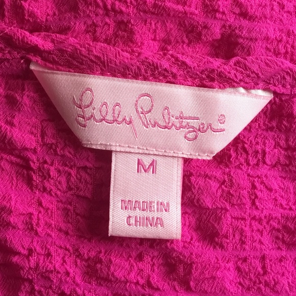 Lilly Pulitzer Naeem Top Adjustable Spaghetti Straps Fringe Berry Sangri Medium - Picture 5 of 7